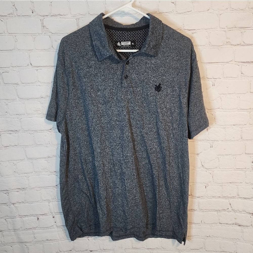 Men's Rugby University Gray Polo Shirt, Size XL